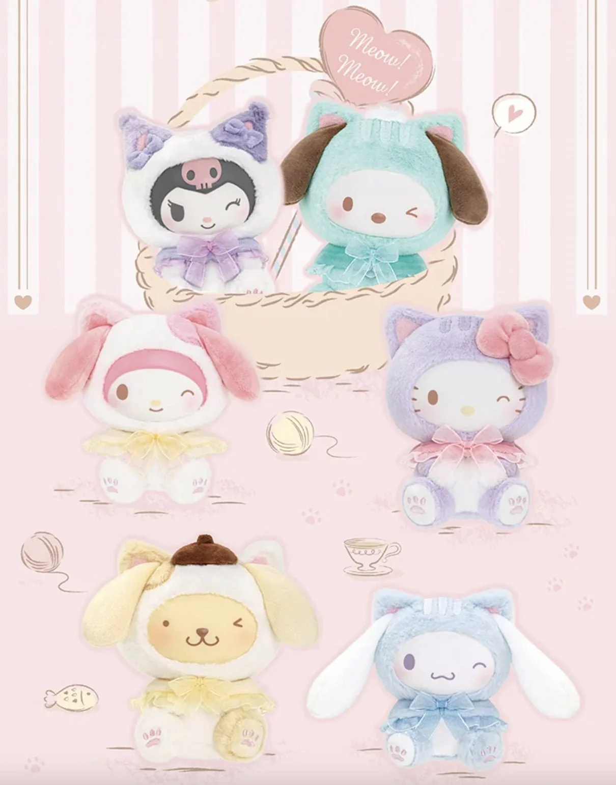 (睿誼盲盒)TT三麗鷗家族逗逗小貓系列糖膠毛絨